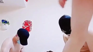 College slut gets her hairless pussy pounded in missionary position